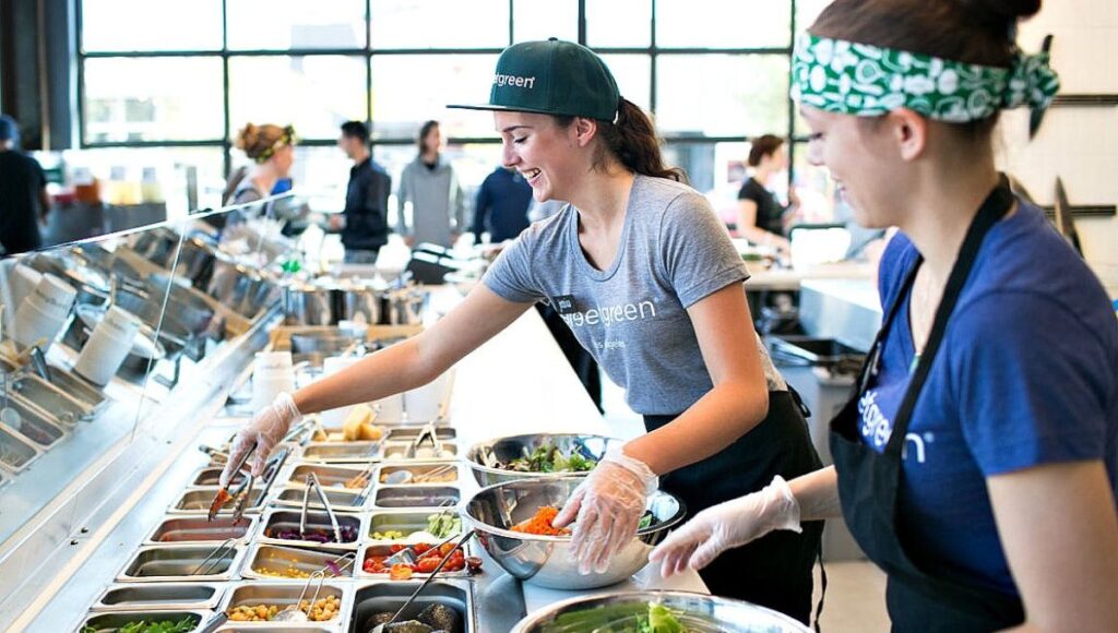 Sweetgreen: a food court featured in best places to eat after a workout