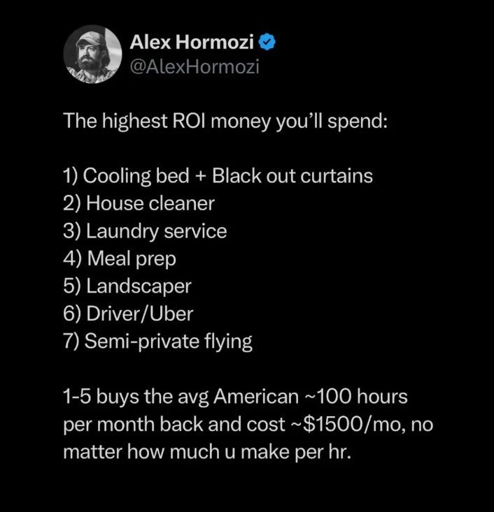 7 high-ROI lifestyle changes that support fitness goals, including better sleep, house cleaning, laundry service, meal prep, landscaping, using Uber, and semi-private travel.